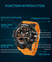 Reloj De Pulsera Militar Deportivo Para Hombre SANDA 3133 G Style 50M a Prueba De Agua Resistente Al Shock Con Cuarzo Digital Y Luz LED - details 9