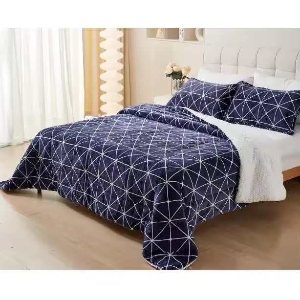 Edredón nórdico con Borreguito Ultra Suave y cálido Set de Cama con Funda de Almohada (180x240CM +1 Funda)(220x240CM +2 Funda)(240x260CM +2 Funda) - 1