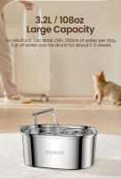 ROJECO Fuente De Agua Para Gatos Y Perros De Acero Inoxidable 3.2L Dispensador Automático Para Mascotas Accesorios Silencioso Y Con Filtro - details 8
