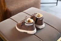 Botas De Invierno Para Niños Lona De Algodón Interior De Peluche Estilo Infantil Zapatos Para Niñas Y Niños Bebé Todoterreno Antideslizante Talla True round Toe Lazo De Cordón Material De Suela De Goma - details 10