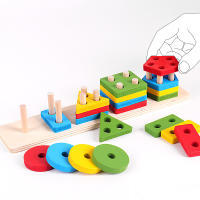 Juguetes Educativos De Madera Montessori Para Bebés Y Niños Menores De 6 Años Organizador De Formas Y Colores Bloques De Puzle Grandes De Geometría Para Niños - details 1