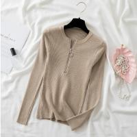 Suéter De Punto Para Mujer Con Cremallera Estilizado De Otoño/invierno Cuello En V Manga Larga Suave Y Ajustado - details 9