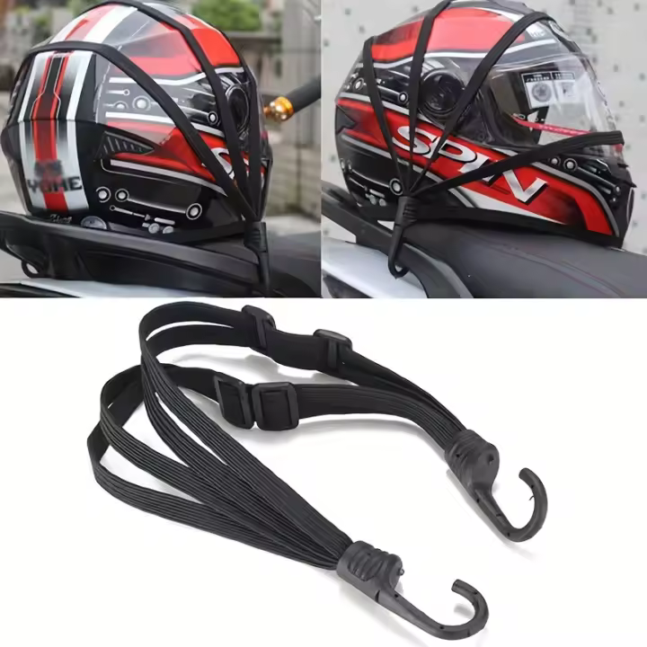 Cinta De Equipaje Universal Para Motocicleta 60cm Con Hebilla Elástica De Alta Resistencia Y Ajuste Estirable Para Equipaje Moto Casco Y Material De Viaje - 1