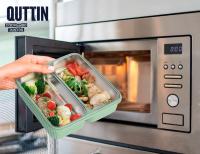 FIAMBRERA TUPPER QUTTIN de plástico y acero inoxidable con 2 compartimentos apta para microondas de 1050ml - details 2