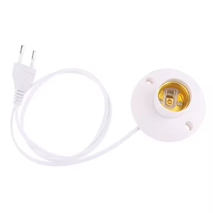 Soporte De Lámpara EU LED Con Cable Base De Bombilla E27 Accesorios Para Luz De Mesa Y Estantes Nocturnos Material ABS - 1