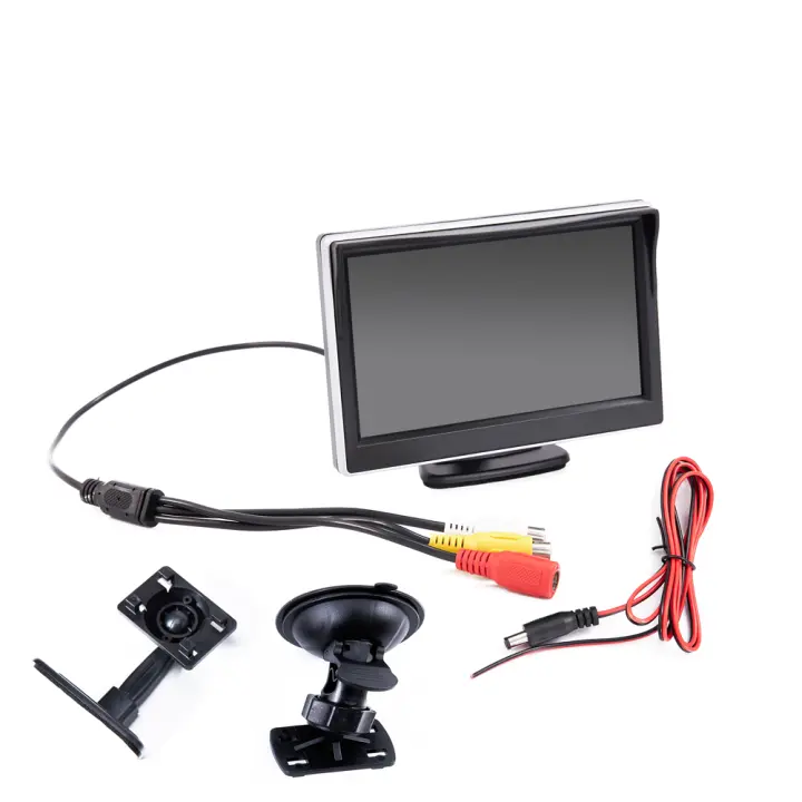 5 pulgadas Coche Monores TFT LCD HD digital 16:9 800*480 Pantalla 2 líneas de entrada vídeo para Reverse View DVD Cámara VCD - 1