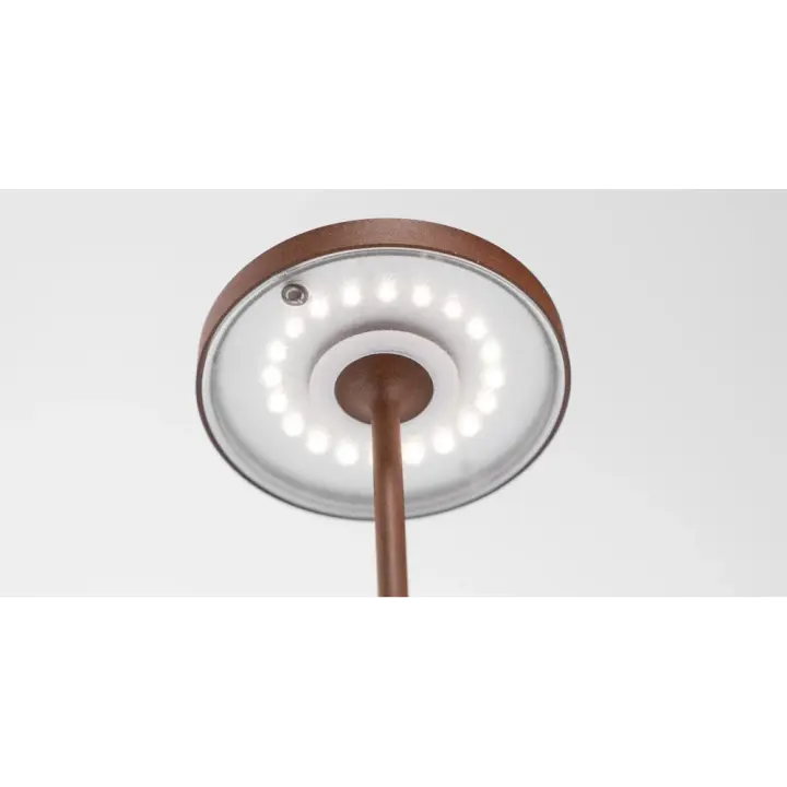 Lámpara de Mesa LED recargable y regulable Poldina Reverso Corten con duración de Batería de hasta 12 Horas. IP65 para Exteriores - 1