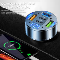 Cargador De Coche 5 En 1 Adaptador Rápido Con 3 Puertos USB + 2 PD QC3.0 Monitor De Voltaje C Type Para iPhone Samsung - details 17