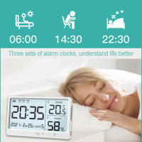 Estación Meteorológica Electrónica Con Termómetro Y Higrómetro Precisión Alta Pantalla LCD Reloj De Alarma Para El Hogar - details 3