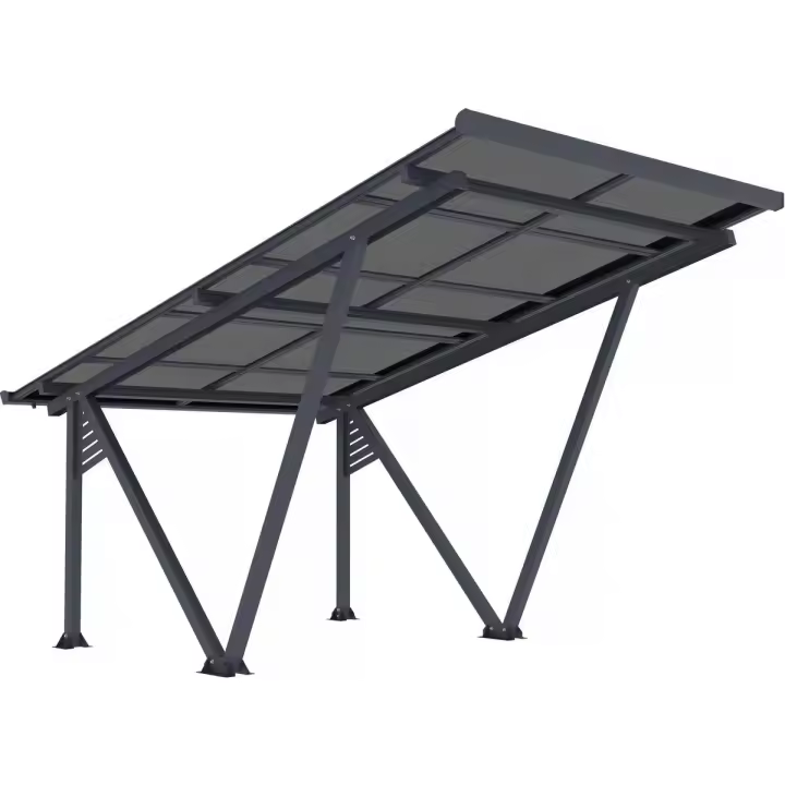 Cochera solar con paneles fotovoltaicos - 366 x 575 x 366 cm - Gris - 4,1 kW - 1