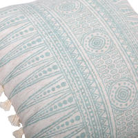 Funda De Cojín Decorativa Verde Con Estampado Geométrico Y Lazos Para Sofá Sala De Estar Dormitorio 100% Poliéster Lavable - details 10