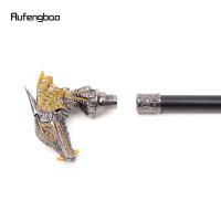 Bastón De Caminar Dragón De Lujo Dorado Y Negro Elegante Decorativo Para Caballeros Cosplay 93cm Punta De Goma Manija Recta Material De Aluminio Y Acero - details 8