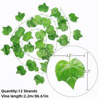 12 Hileras De Uvas Artificiales Con 3 Hileras De Uvas 100pcs De Alambre De Atado Hojas Grandes Guirnalda Para Boda Pa - details 1