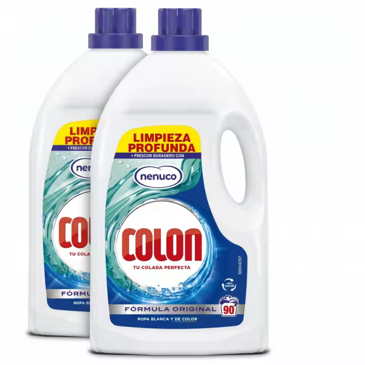 Colon Nenuco Detergente para la Lavadora, 180 Lavados (Formato 2x90), Ropa Blanca y Color, Aroma Fresco, Ropa sin Manchas - 1