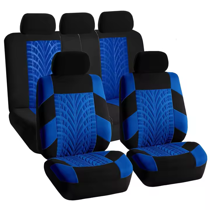 Funda de asiento con patrón de neumático artesanal especial, juego de 9 piezas - 1