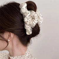 Pinza De Cabello Para Mujer Estilo Coreano De Alta Gama Con Red Y Puntos De Onda Clip De Tiburón Tejido Accesorio De Moda Para El Exterior - details 2