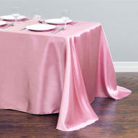 Mantel De Satén Para Fiestas Cumpleaños Bodas Eventos Al Aire Libre Hotel Banquete Comidas Hogar Decoración Tamaño Grande Poliéster 100% - details 6