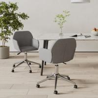 vidaXL Sillas de comedor giratorias 2 unidades tela en color Gris claro/Gris oscuro/Verde oscuro | cómodas modernas ergonómicas para comedor cocina salón hogar - details 0