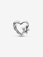 Pandora - Charm de corazón y Estrella familiar Calado-Plata de Lei - details 0