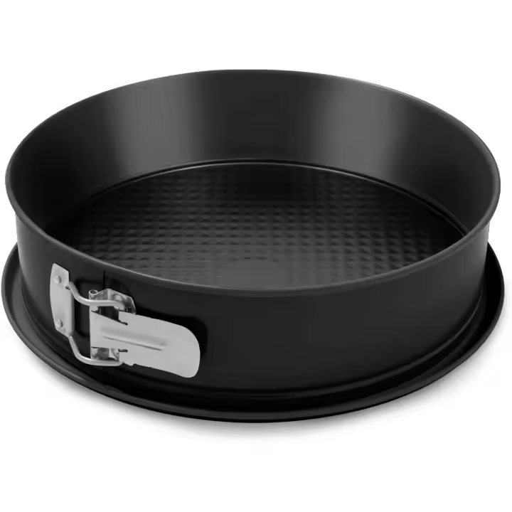 removable mold 1 base, 26 cm, with hinge and special anti-leakage base, in steel with double layer of non-stick coating, black color - 1