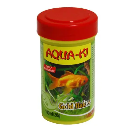 Aqua-Ki Gold Flakes 20 Gr. Escamas Comida para Peces De Agua Fria. - 1