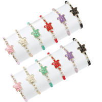 Pulsera De Aleación De Cristal Multicolor Tortuga Nueva 2024 Para Mujer Moda Y Pulsera Tejida Personalizada Conjunto De Pulseras - details 3