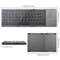Teclado Inalámbrico Plegable Ultra Delgado Con Touchpad Bluetooth Recargable Para Tablet Y Laptop Teclado Mini Estilo Multifuncional - details 2