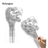 Bastón Elegante De 93cm Con Cabeza De León Plateada Y Bigote Decorativo Para Cosplay Y Moda De Hombre Manija De Acero Y Aluminio Con Suela De Goma - details 1