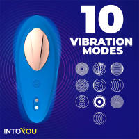 INTOYOU APP SERIES SILICONE VIBRADOR DE BRAGUITA CON APP SILICONA SILICONA COLOR AZUL JUGUETES SEXUALES - details 1