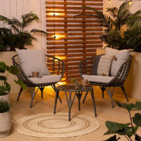 Verdecora Set Evora exterior 3 piezas | Metal y Ratán sintético | 2 sillones individuales + Mesa auxiliar - details 1