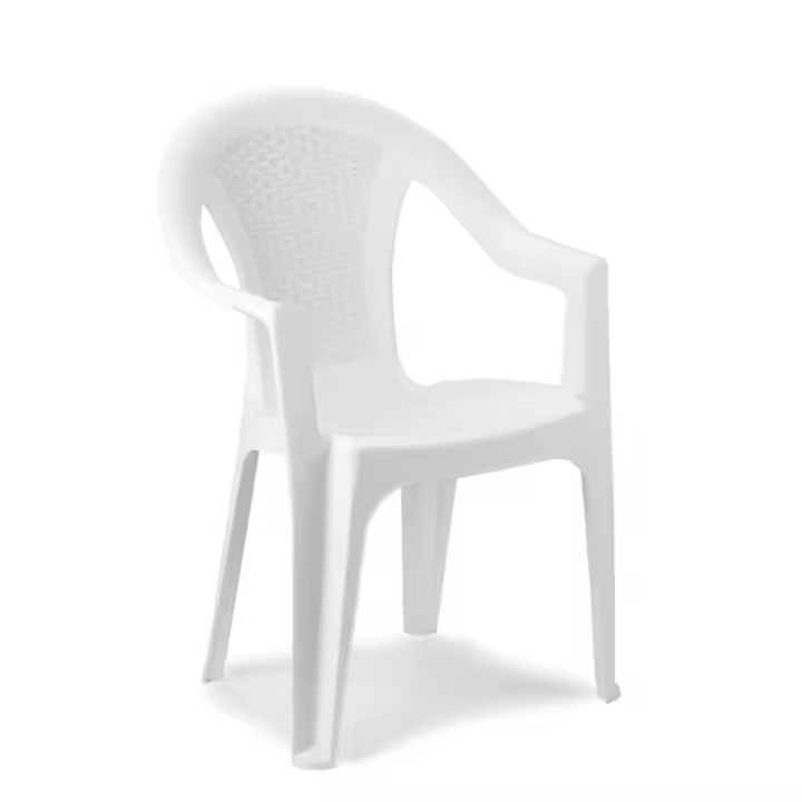 SANCO STORE - IPAE Silla Resina Ratan Respaldo Bajo Blanco Ischia - 1