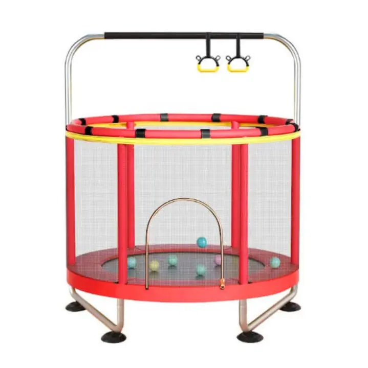 ALLINLIFE Trampolín portátil para niños de 140 cm / 160 cm,Cama elástica - trampolín 6FT， 8FT ideal para regalo de Navidad, espuma anticolisión para saltar y actividades de trampolín interior en trampolín interior para 4-15 años - 1