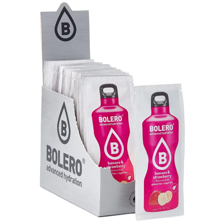 Bolero Drink Bebida Instantánea en Polvo, Sabor Banana & Strawberry 24 x 9 Gr - 1