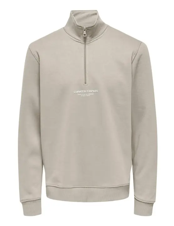Sudadera Only & Sons 'Curated' Cremallera Beige - 1