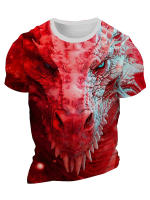 Camiseta Para Hombre Estampado De Dragón 3D Casual Verano Deporte Al Aire Libre Moda Ciudad Manga Corta Transpirable Secado Rápido O-Neck - details 5
