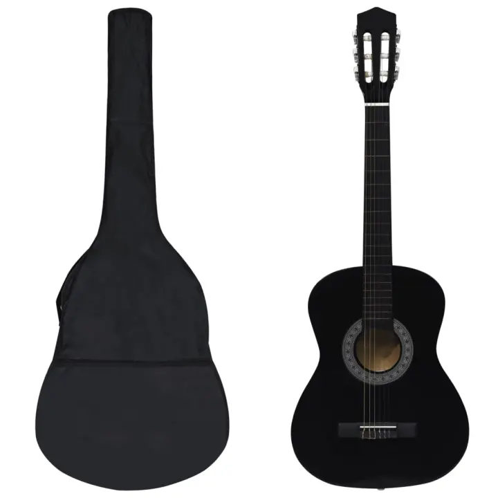 vidaXL Set de Guitarra Clásica para Principiantes Instrumento 8 pzas 3/4 36" Color Marrón oscuro,  Marrón claro,  Azul y mas - 1