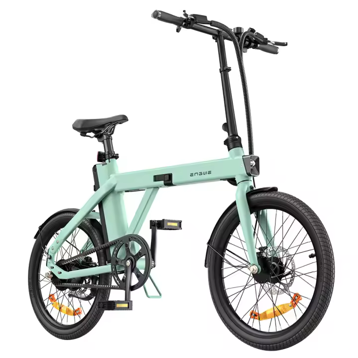 ENGWE P20 Bicicleta eléctrica plegable, motor silencioso de 250W con sensor de par, batería de 36V 9.6A, neumáticos de 20*1.95'', velocidad máxima de 25km/h, alcance de 100km, frenos de disco hidráulicos, Prácticos accesorios gratuitos - Verde - 1