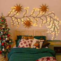 Lámpara De Ramas De Árbol DIY Con 72LED/96LED Iluminación Solar O USB Para Decoración De Hogar Vines De Arce Flexibles De 1.45M/1.85M - details 5