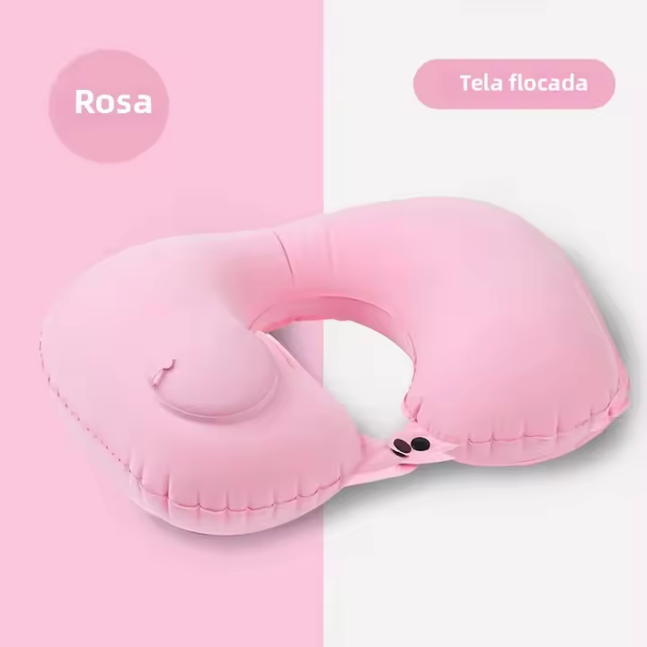 Almohada Inflable De Viaje 2024 Almohada De Protección Cervical Portátil Inflable En Forma De U Almohada De Cuello Para Almacenamiento - 1