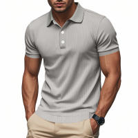 Polo de manga corta con solapa elástica de seda helada de secado rápido para hombre de verano americano - details 15