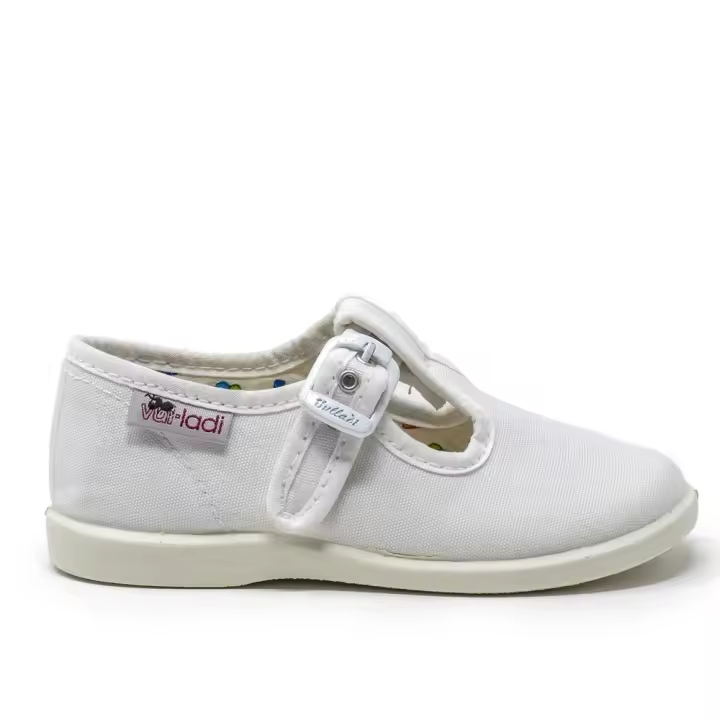 Zapatillas de lona niña VULLADI 1200-051 SANDALIA CERRADA, PIQUE BLANCO 4170 XLV - 1