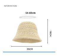 Gorro De Pescador De Verano Para Mujer Tejido Al Hilo Sombrero De Playa Transpirable Panama Casuales Unisex Viaje De Campo - details 2