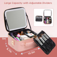 Bolso De Maquillaje Para Mujer En Cuero PU Gran Capacidad Resistente Al Agua Con Espejo Multifuncional Estilo Lady - details 9