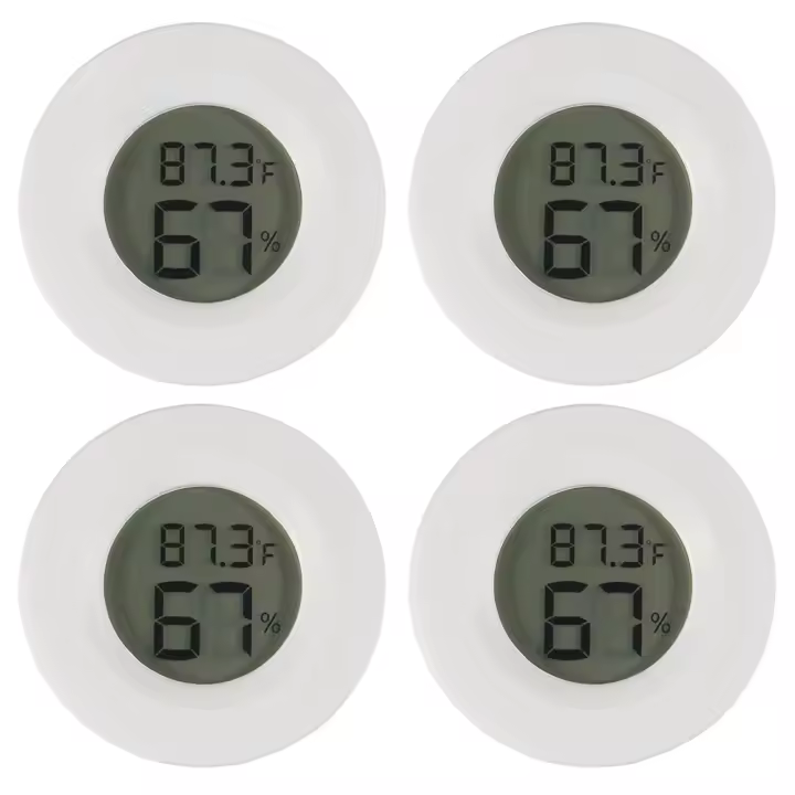 Mini Higrómetro Termómetro Digital LCD 4 Pcs Medidor De Temperatura Y Humedad Para Interior Unidad Fahrenheit O Celsius - 1