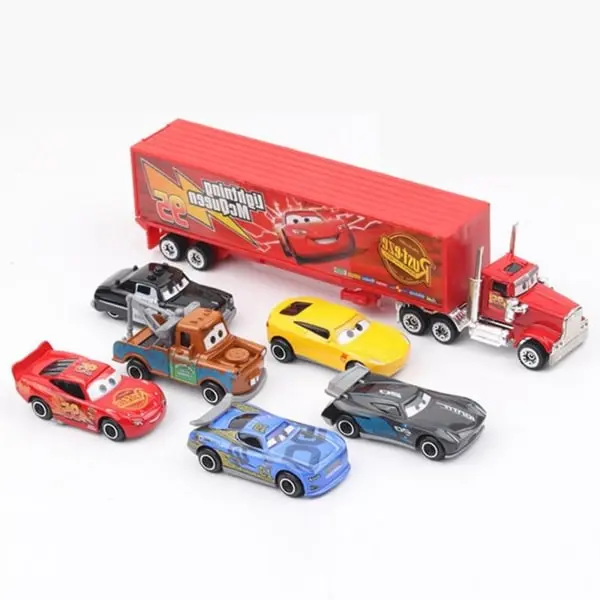 6 piezas Cars 3 Rayo Mcqueen Jackson Storm Mack Uncle Truck Modelo de coche de metal Juguete de regalo conveniente - 1