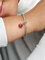 Pandora - Charm Colgante de Mariquita Roja-Plata de Lei - details 2