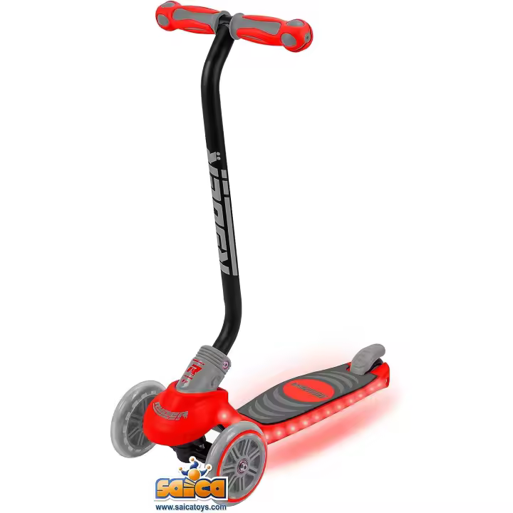 Patinete infantil de 3 Ruedas Ryder Neo LED, (3212-3216) + CASCO REGALO Scooter de base antideslizante, puños ergonómicos, freno trasero y plegable. Calidad al mejor precio. Base con luz LED. De acuerdo con la normativa CE. +3 años - 1
