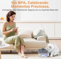 Fuente para Gatos,ELS PET 1,5L Bebedero Gatos Ultra Silenciosa,Fuente Agua Gatos con Múltiples Filtraciones, Fácil de Quitar y Lavar, Bajo Nivel de Agua Apagado Automático (Sin BPA) - details 1