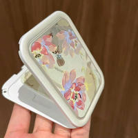 Espejo De Maquillaje Plegable Con Estilo De Pájaro Lotus Para Mujeres Y Niñas Espejo Rectangular Portátil Con Peine Para Uso Externo - details 3