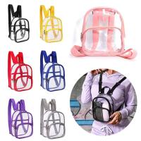 Nueva Moda Verano Bolsa De Mano Mini Rucksack Transparente PVC Para Mujer Viaje Escuela Bolsa De Hombro Suave Cierre De Cremallera - details 0